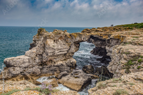 The Arch - rock formation near Tyulenovo.Tyulenovo Cliffs Stone Bridge.The arch of tyulenovo bulgaria.