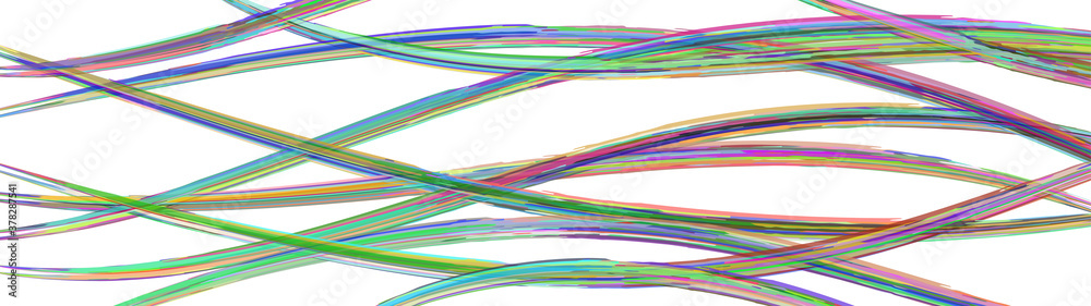 Abstract background of wavy intertwining colored lines on white Abstract background of wavy intertwining colored lines on white
