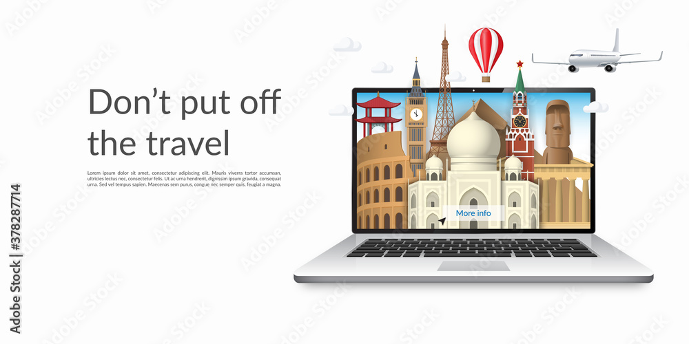 Travel and tourism landing page template.