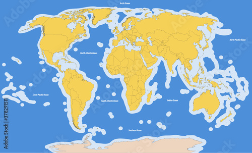 vector map of the international waters or trans-boundary waters