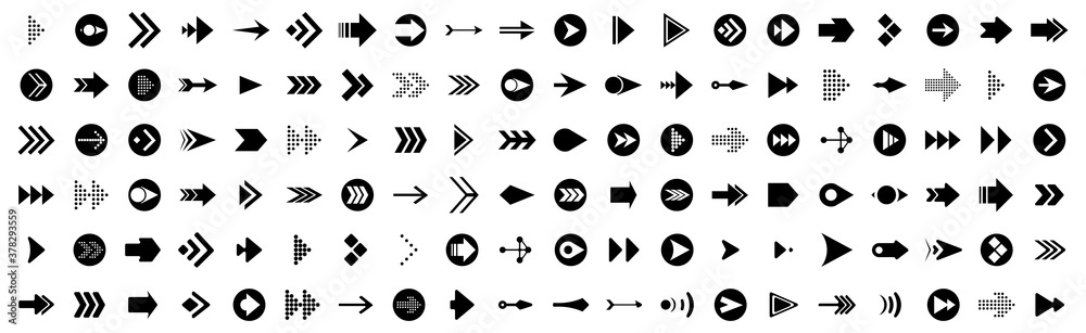 Mega set of Arrow icons in trendy flat style for Business, e-commerce, finance, accounting. Big set Arrow icons collection. Vector illustration Mega set of Arrow icons in trendy flat style for Business, e-commerce, finance, accounting. Big set Arrow icons collection. Vector illustration