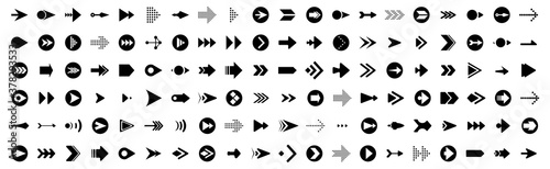 Mega set of Arrow icons in trendy flat style for Business, e-commerce, finance, accounting. Big set Arrow icons collection. Vector illustration