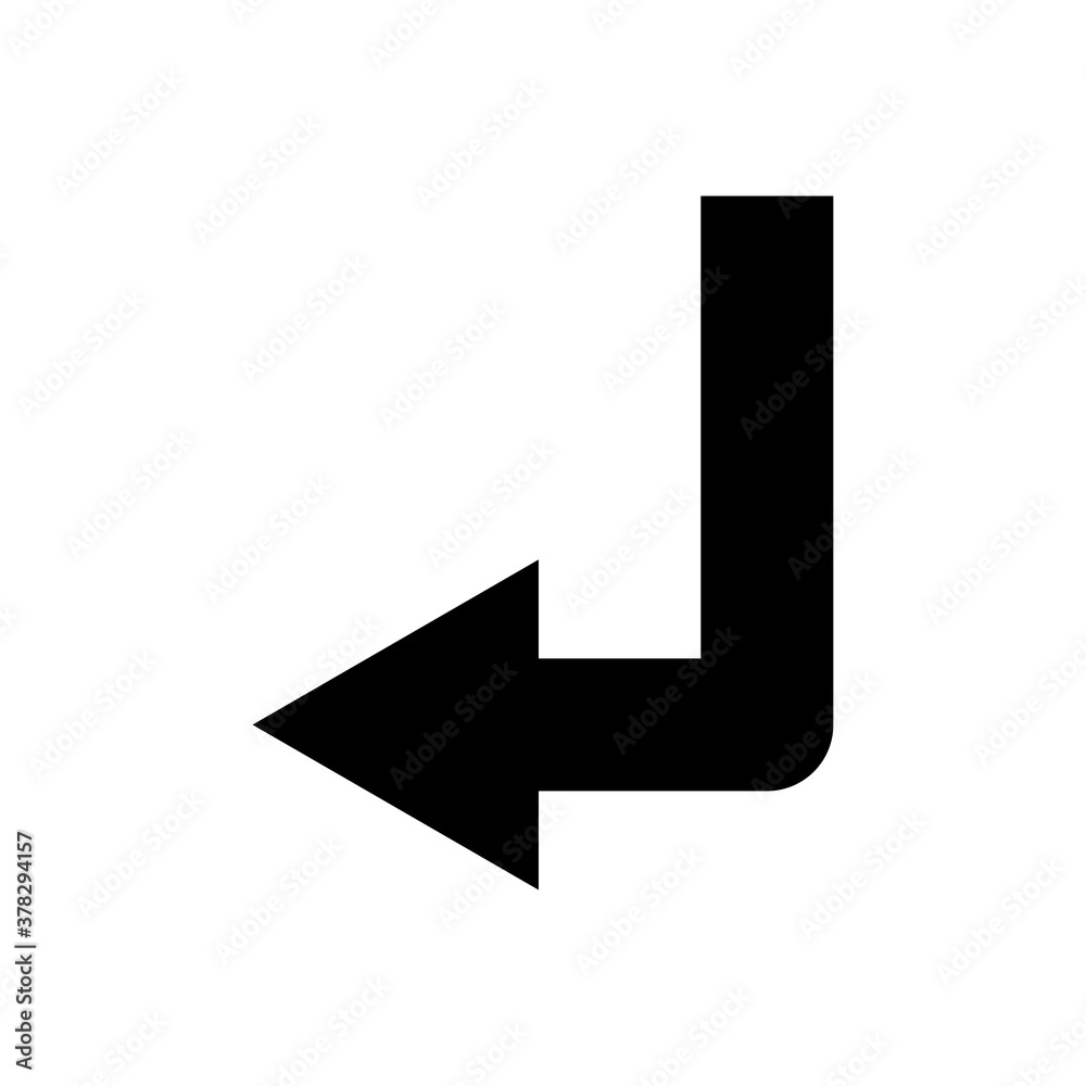 Left Turn Arrow Icon. Design template vector Left Turn Arrow Icon. Design template vector