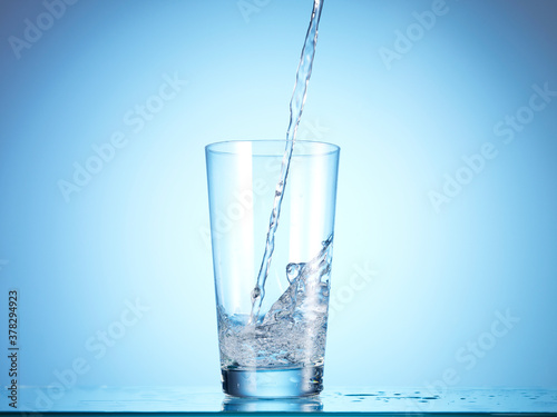 Water being poured into glass