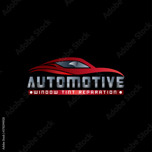 automotive car window tint logo design template modern vector