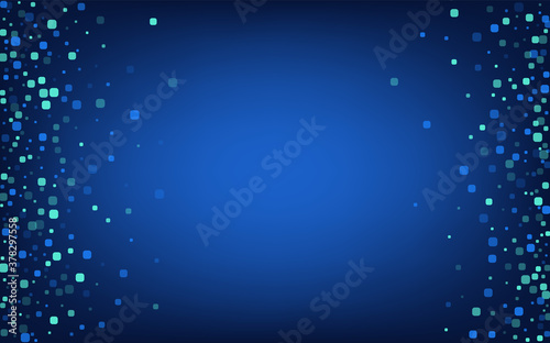Turquoise Cell Invitation Blue Vector Background. 