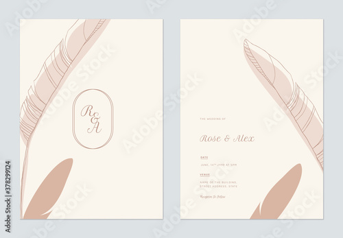 Minimalist wedding invitati...
