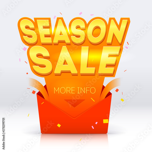 Season sale poster illustration. Sale Flyer design. Sale banner discount Background