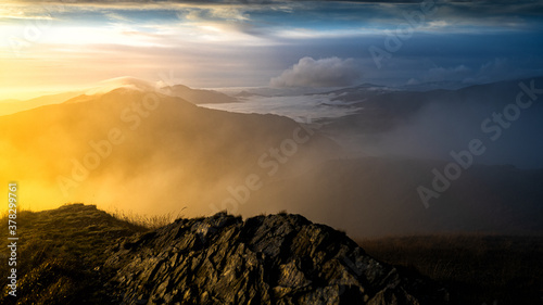 Fototapeta Naklejka Na Ścianę i Meble -  A beautiful mountain scenery. Bieszczady National Park.  The Carpathian Mountains. Poland.