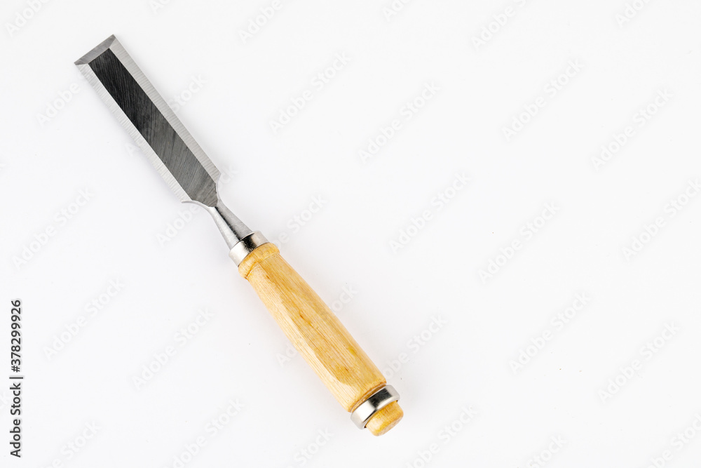 Chisel for carpentry, isolated on a white background