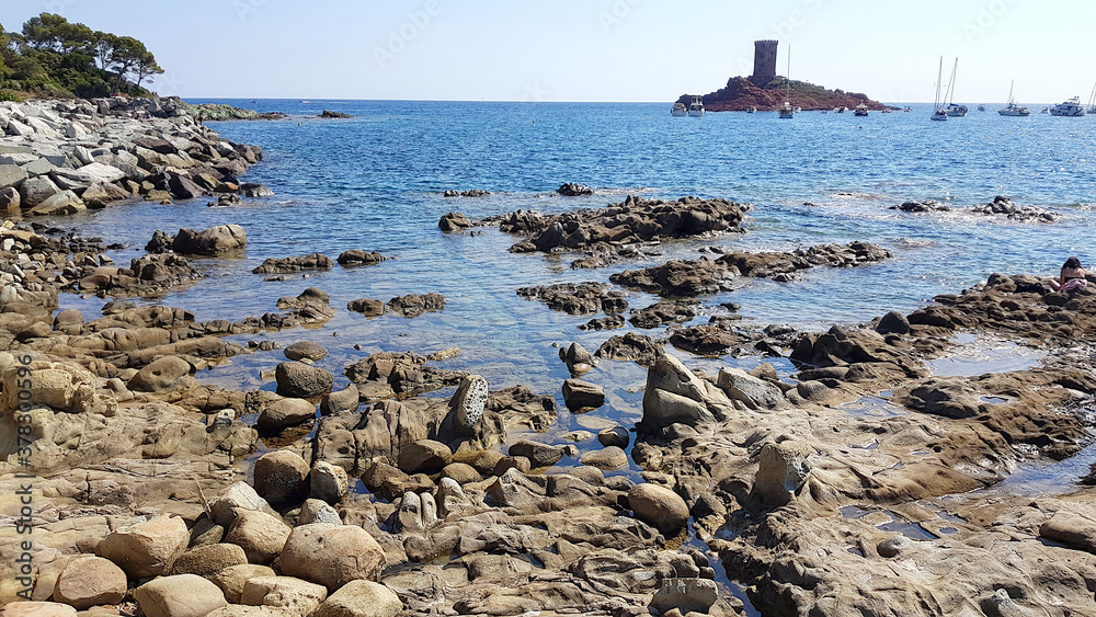 Golden island (Ile d'Or island) in the Cap Dramont, St.Raphael, France