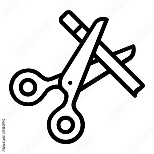 Scissors cut a cigarettes concept vector Icon Design, Quit Smoking Symbol on White background, Bad habit Sign 