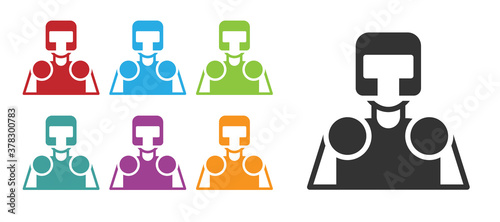 Black Medieval knight icon isolated on white background. Set icons colorful. Vector.