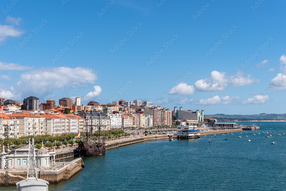 Panoramic view of Santander a sunny day of summer
