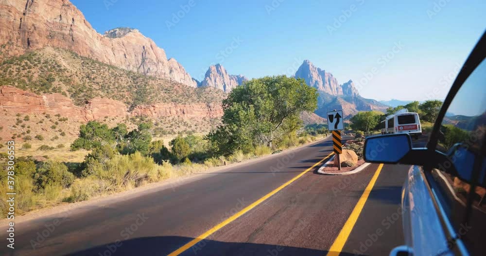 A drive-thru beautiful Zion National Park, Utah. A drive-thru beautiful Zion National Park, Utah.