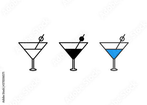 drink icons set, Cocktail icon, drink sign and symbol vector