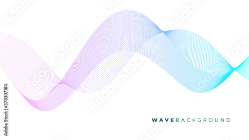 colorful curved line wave on white background