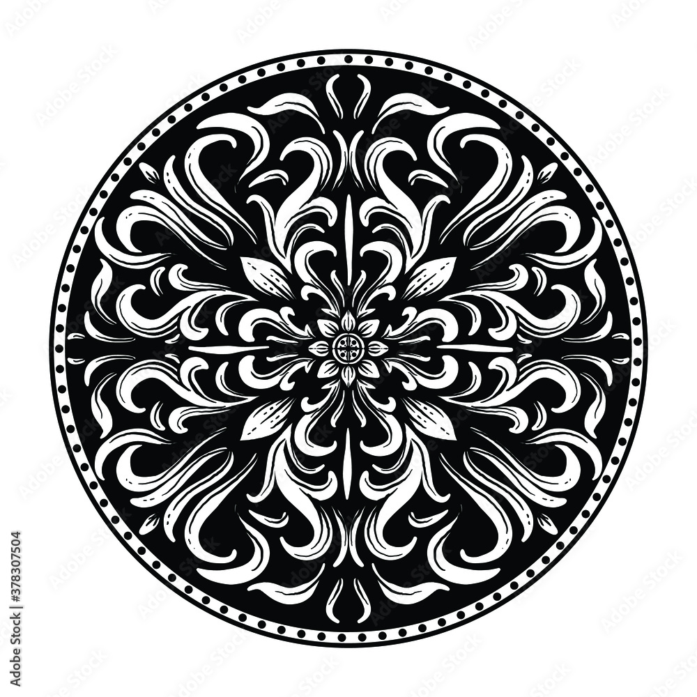 tattoo and t-shirt design black and white hand drawn illustration circle engraving ornament premium vector tattoo and t-shirt design black and white hand drawn illustration circle engraving ornament premium vector