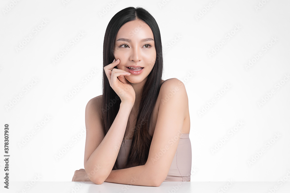 Beautiful young asian woman with clean fresh skin on white background, Face care, Facial treatment, Cosmetology, beauty and spa, Asian women portrait Beautiful young asian woman with clean fresh skin on white background, Face care, Facial treatment, Cosmetology, beauty and spa, Asian women portrait