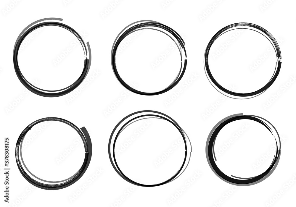 Vectir Illustration Collection Of Black Hand Drawn Circles. Handmade Doodle Set Vectir Illustration Collection Of Black Hand Drawn Circles. Handmade Doodle Set