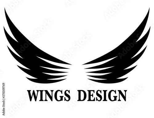 Black animal wing logo design vector illustration suitable for branding or symbol.