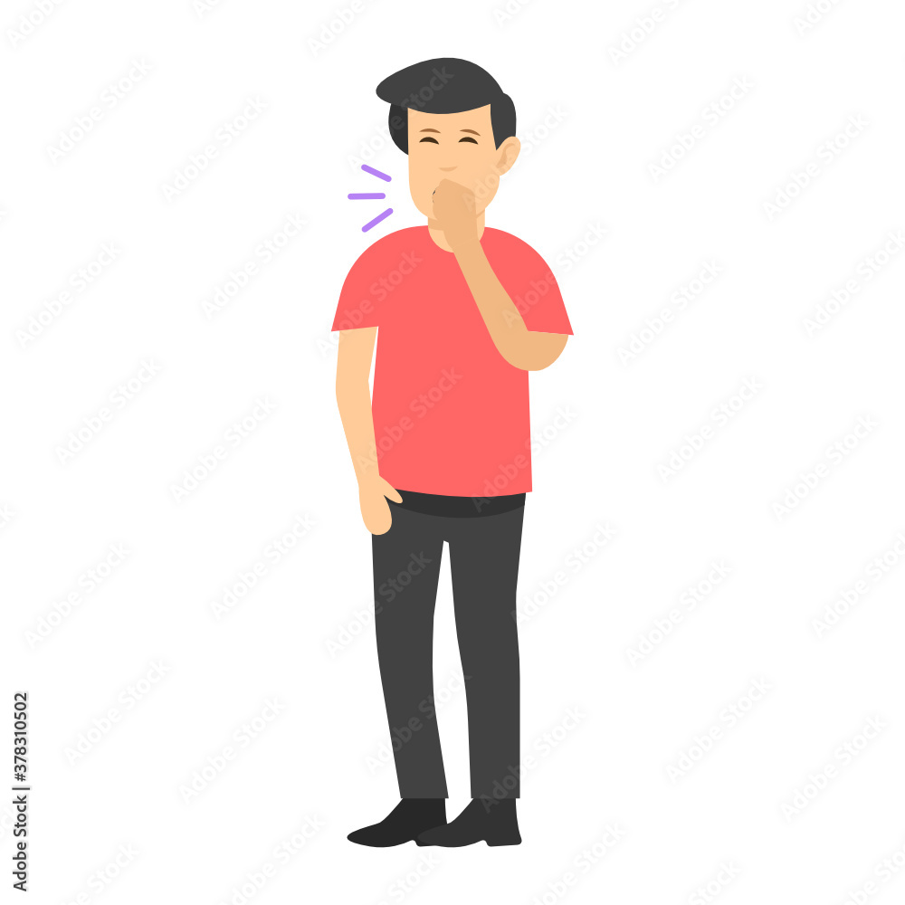 
A flat design of cough vector  
