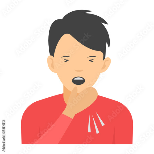 
A flat design of coughing attack 
