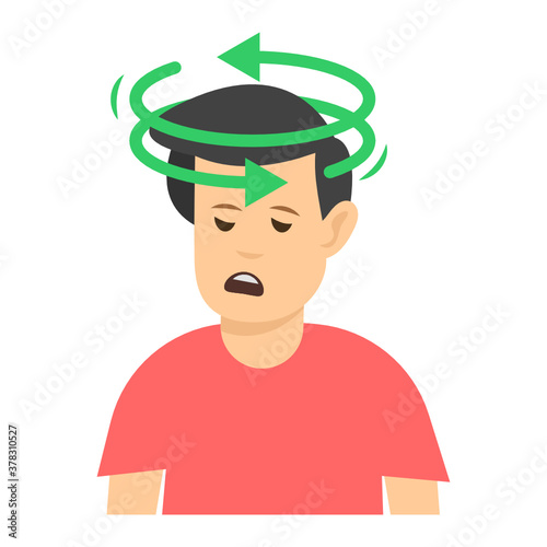 
Flat design of dizziness, editable vector 
