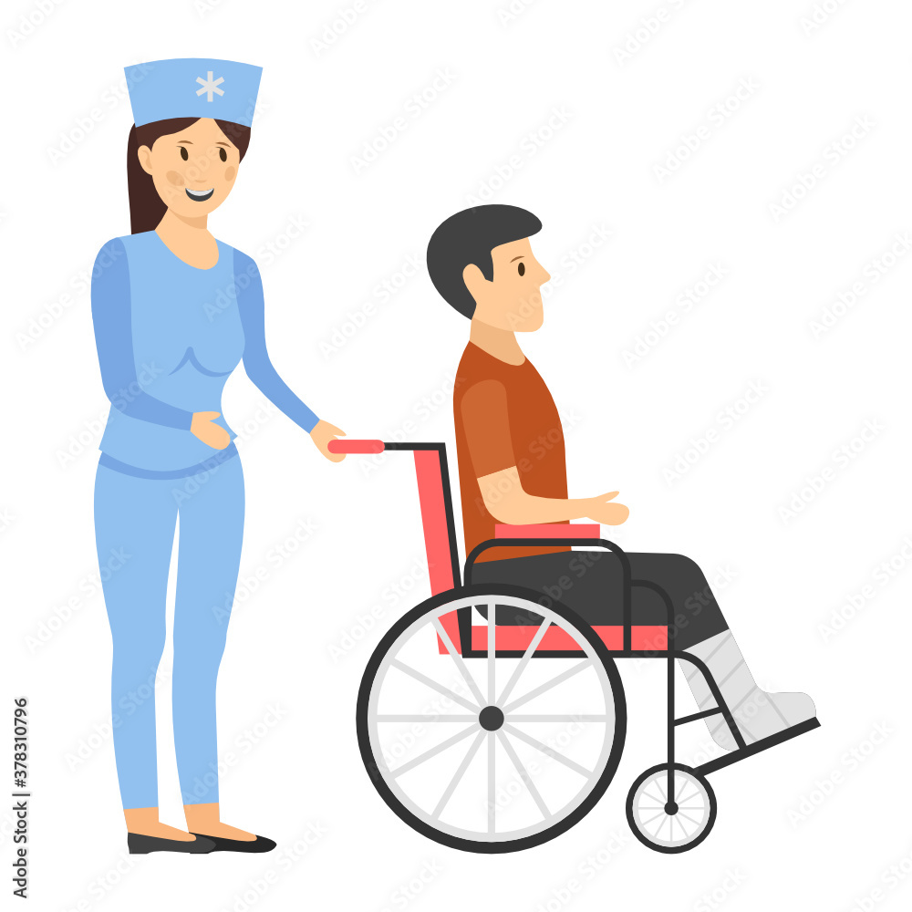Wheelchair patient depicting immobility in vector, editable stroke
Wheelchair patient depicting immobility in vector, editable stroke