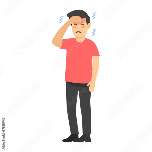 
Headache vector in flat design.
