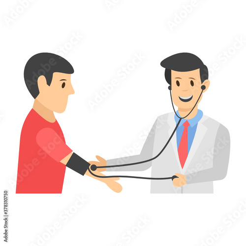 
Health diagnostic in flat design, doctor consultation  
