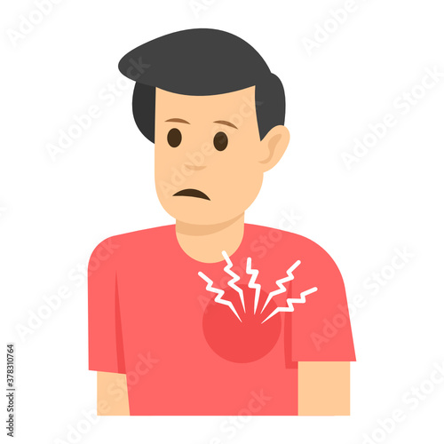 
Flat design of heart pain 
