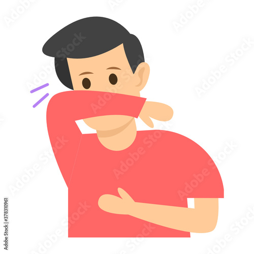 
Trendy flat design of sneezing 
