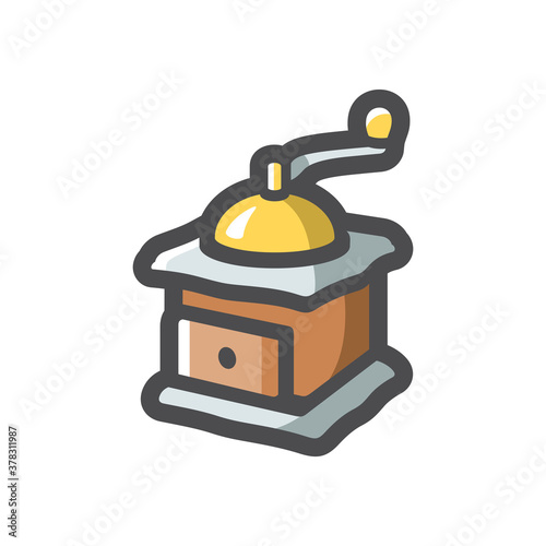 Classic Coffee Grinder Vector icon Cartoon illustration