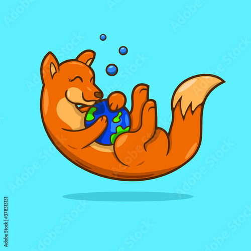 Cute Fox icon vector illustration logo template for many purpose.