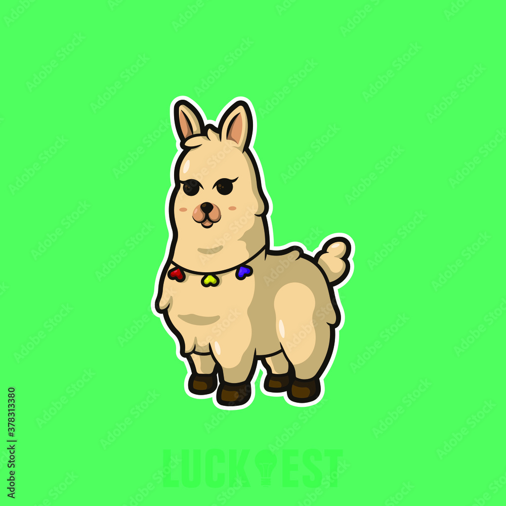 Cute llama icon vector illustration logo template for many purpose. Cute llama icon vector illustration logo template for many purpose.