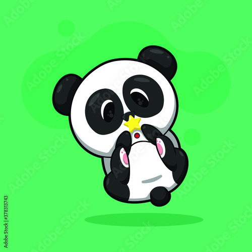 Cute Panda icon vector illustration logo template for many purpose.