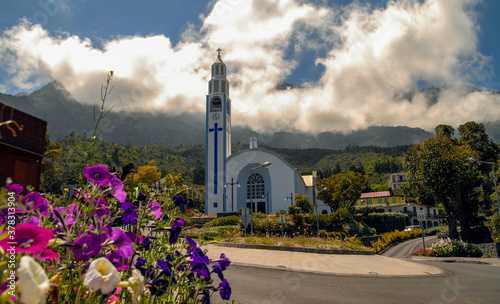 church in the mountains, Cilaos, Réunion Island photo