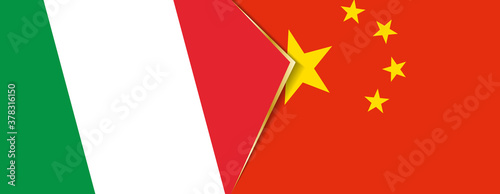 Italy and China flags, two vector flags.