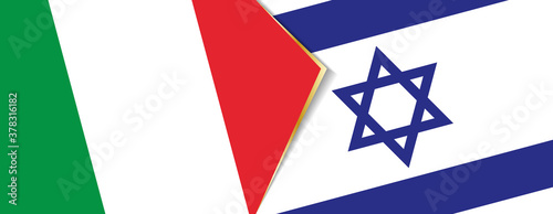 Italy and Israel flags, two vector flags.