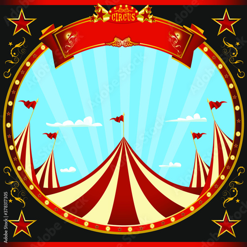 Square sticker black circus.
a square flyer with a circus theme for your show