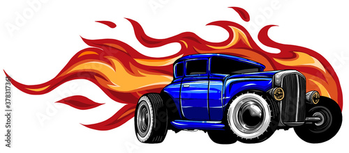 vintage car, hot rod garage, hotrods car,old school car. vector