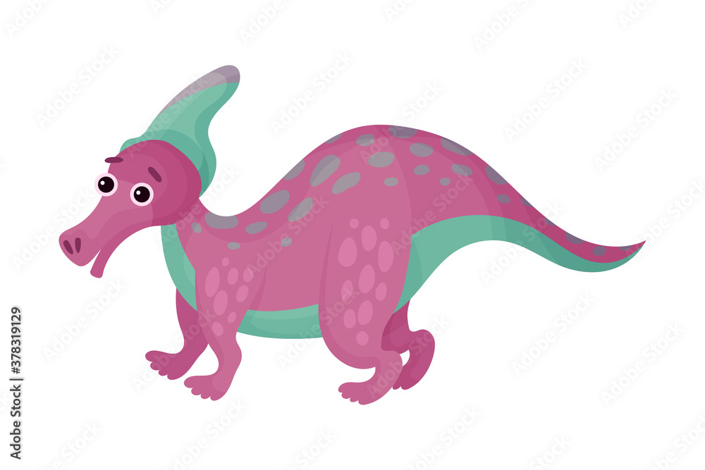 Cute Dinosaur as Ancient Reptile Isolated on White Background Vector Illustration