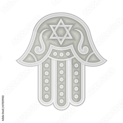 Hamsa Hand or Palm as Jewish Amulet Vector Illustration