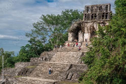 View of the archaeological site of Palenque, Mexico photo