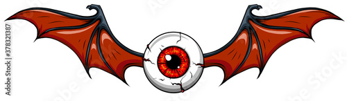 Vector illustration of Tattoo Flying Eyeball design