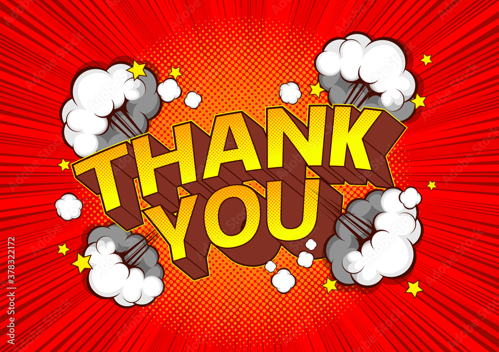 Thank You Font, Vector Comic Explosion Bubble, speech template background