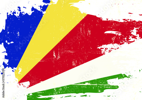 Seychelles scratched Flag. A grunge flag of Seychelles for you 