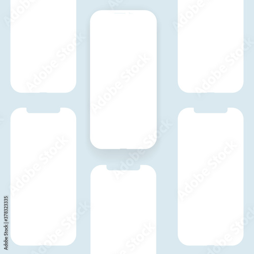 Clay mobile mockup with blank screen layers. Template for app design.