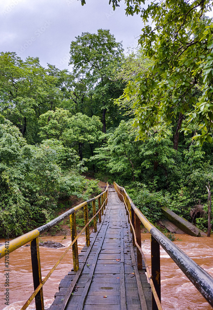 Fototapeta premium bridge connecting a village to kaiga town